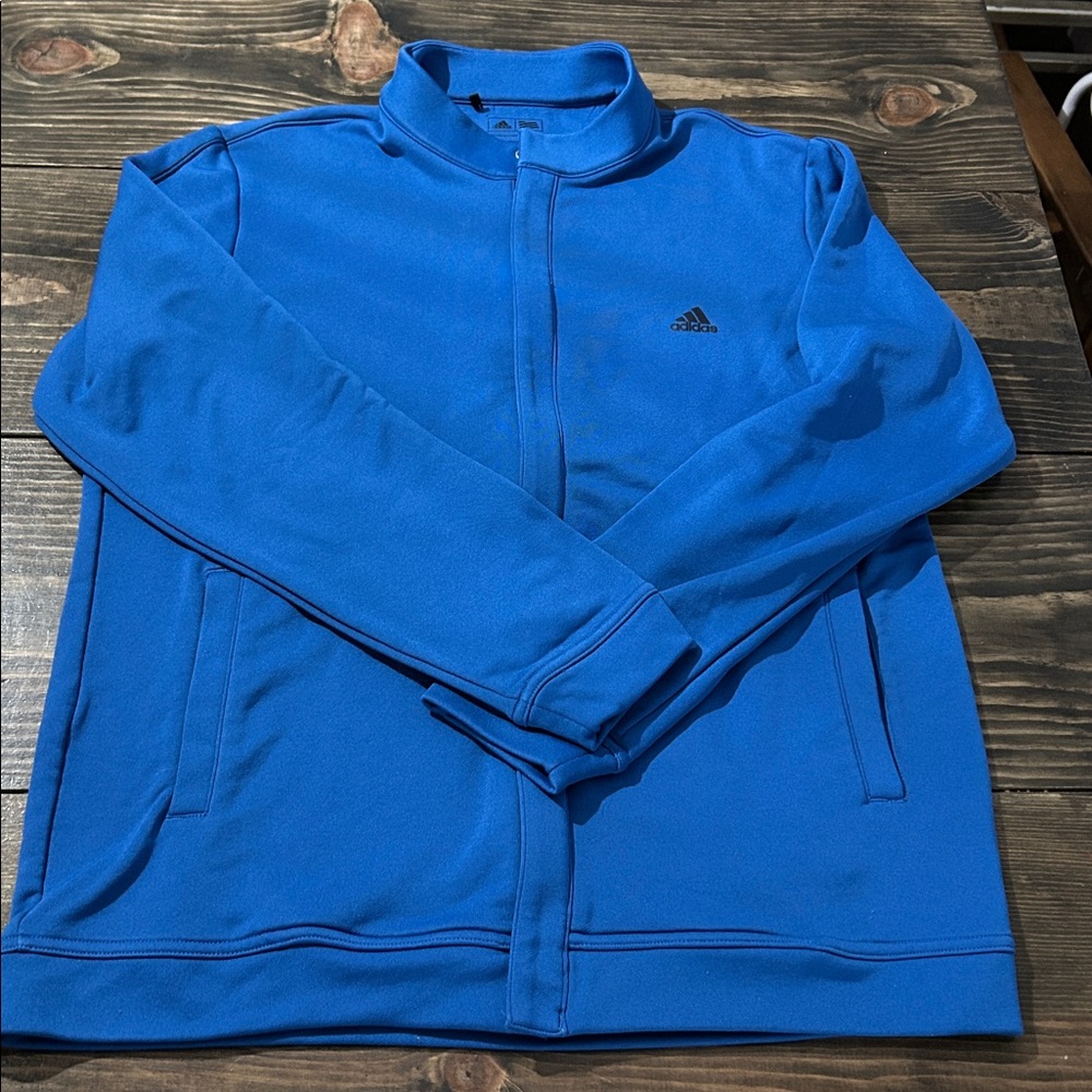 Men’s Full Zipper Blue Adidas Jacket, Medium, Like New